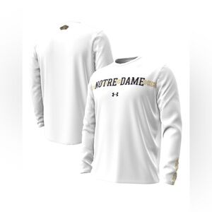 Under Armour Notre Dame White Long Sleeve Shirt 2023 College Football 2XL Irish